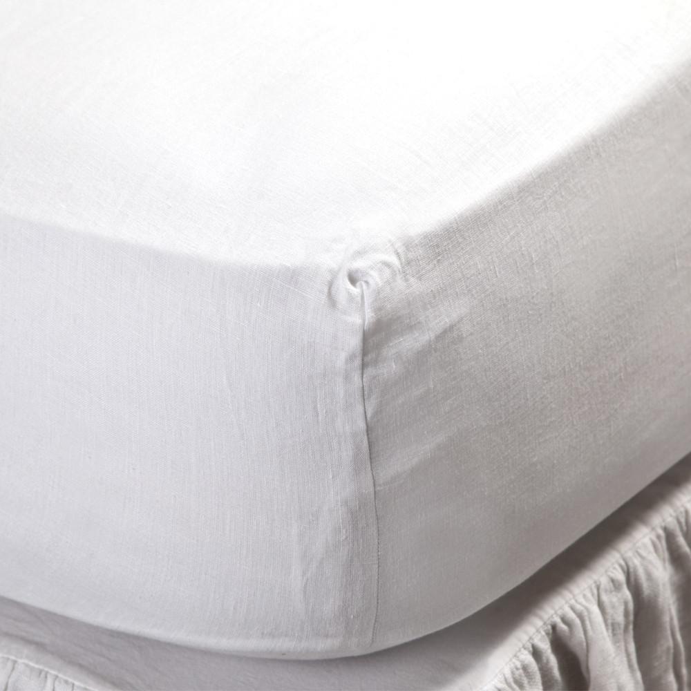 Linen Fitted Sheet in White design by Pom Pom at Home